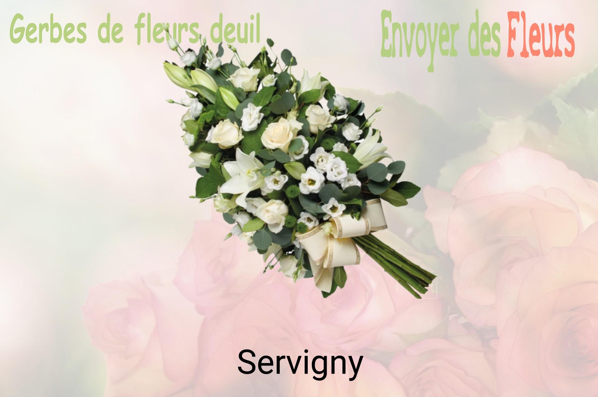 Gerbe de fleurs de deuil livrée à Servigny